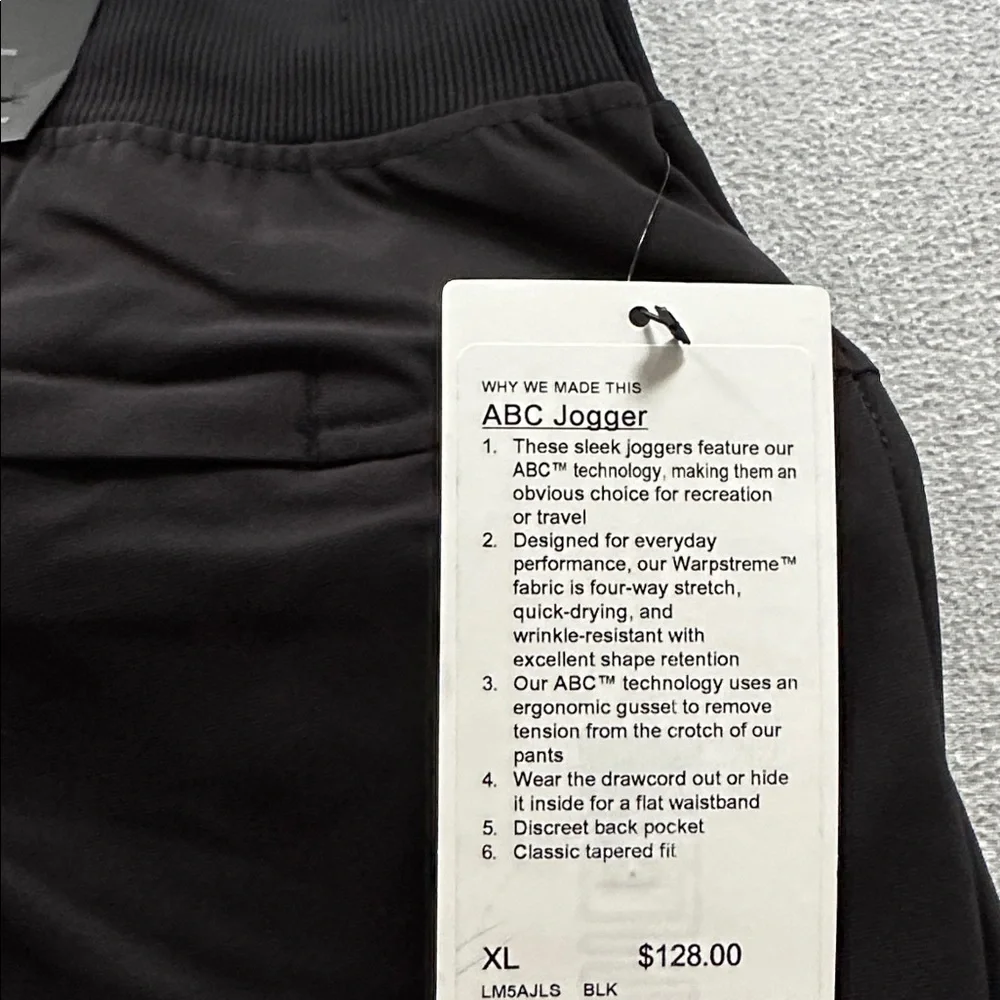 NWT - Lululemon Men’s ABC Jogger - Black - Picture 2 of 11